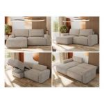 Narożnik BELLUNO L - strona lewa - beżowy, struktura