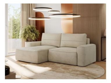 Narożnik BELLUNO L - strona lewa - beżowy, welwet