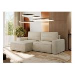 Narożnik BELLUNO L - strona lewa - beżowy, welwet