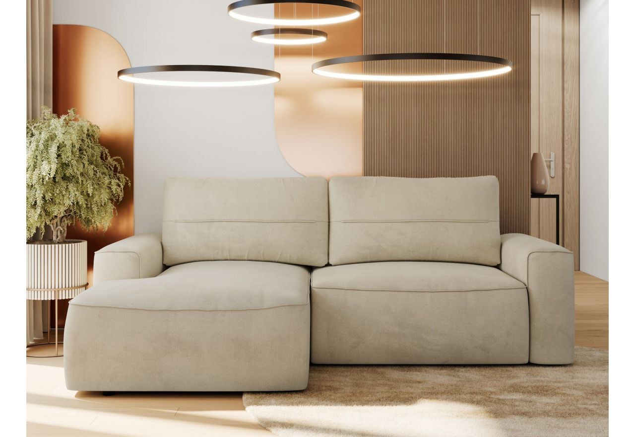 Narożnik BELLUNO L - strona lewa - beżowy, welwet