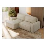 Narożnik BELLUNO L - strona lewa - beżowy, welwet