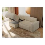 Narożnik BELLUNO L - strona lewa - beżowy, welwet