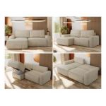 Narożnik BELLUNO L - strona lewa - beżowy, welwet