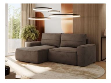 Narożnik BELLUNO L - strona lewa - brązowy, welwet