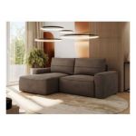 Narożnik BELLUNO L - strona lewa - brązowy, welwet