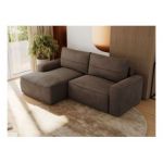 Narożnik BELLUNO L - strona lewa - brązowy, welwet