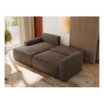 Narożnik BELLUNO L - strona lewa - brązowy, welwet