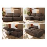 Narożnik BELLUNO L - strona lewa - brązowy, welwet