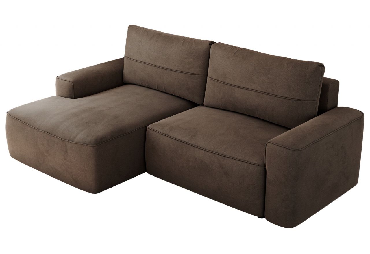 Narożnik BELLUNO L - strona lewa - brązowy, welwet
