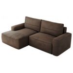 Narożnik BELLUNO L - strona lewa - brązowy, welwet