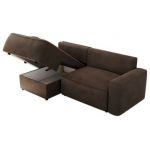 Narożnik BELLUNO L - strona lewa - brązowy, welwet