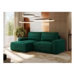 Narożnik BELLUNO L - strona lewa - ciemnozielony, welwet