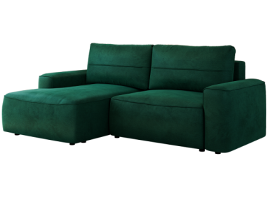 Narożnik BELLUNO L - strona lewa - ciemnozielony, welwet