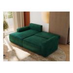 Narożnik BELLUNO L - strona lewa - ciemnozielony, welwet