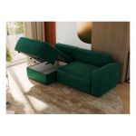 Narożnik BELLUNO L - strona lewa - ciemnozielony, welwet
