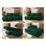 Narożnik BELLUNO L - strona lewa - ciemnozielony, welwet