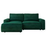 Narożnik BELLUNO L - strona lewa - ciemnozielony, welwet
