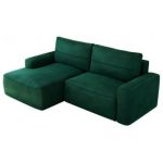 Narożnik BELLUNO L - strona lewa - ciemnozielony, welwet