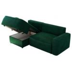 Narożnik BELLUNO L - strona lewa - ciemnozielony, welwet