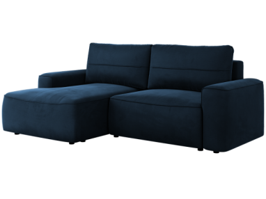 Narożnik BELLUNO L - strona lewa - ciemnoniebieski, welwet