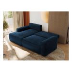 Narożnik BELLUNO L - strona lewa - ciemnoniebieski, welwet