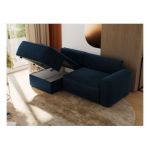 Narożnik BELLUNO L - strona lewa - ciemnoniebieski, welwet