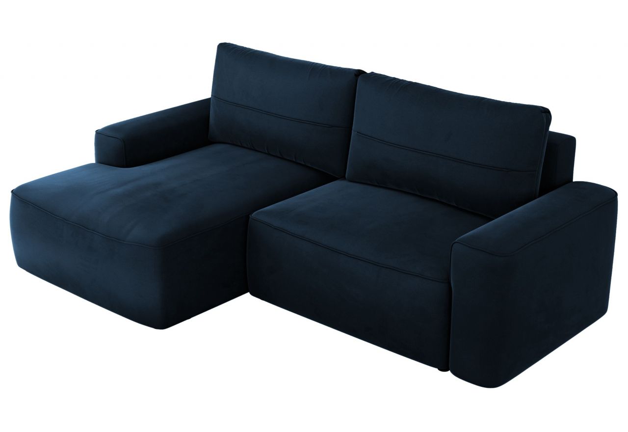 Narożnik BELLUNO L - strona lewa - ciemnoniebieski, welwet