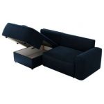 Narożnik BELLUNO L - strona lewa - ciemnoniebieski, welwet