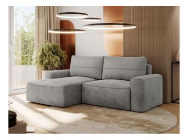 Narożnik BELLUNO L - strona lewa - jasnoszary, welwet