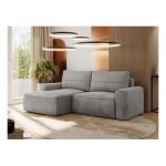 Narożnik BELLUNO L - strona lewa - jasnoszary, welwet