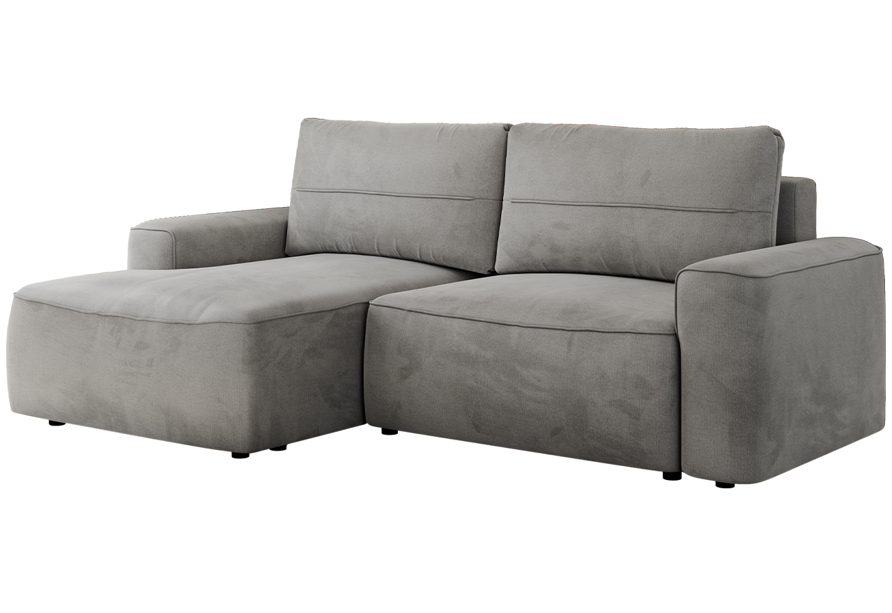 Narożnik BELLUNO L - strona lewa - jasnoszary, welwet