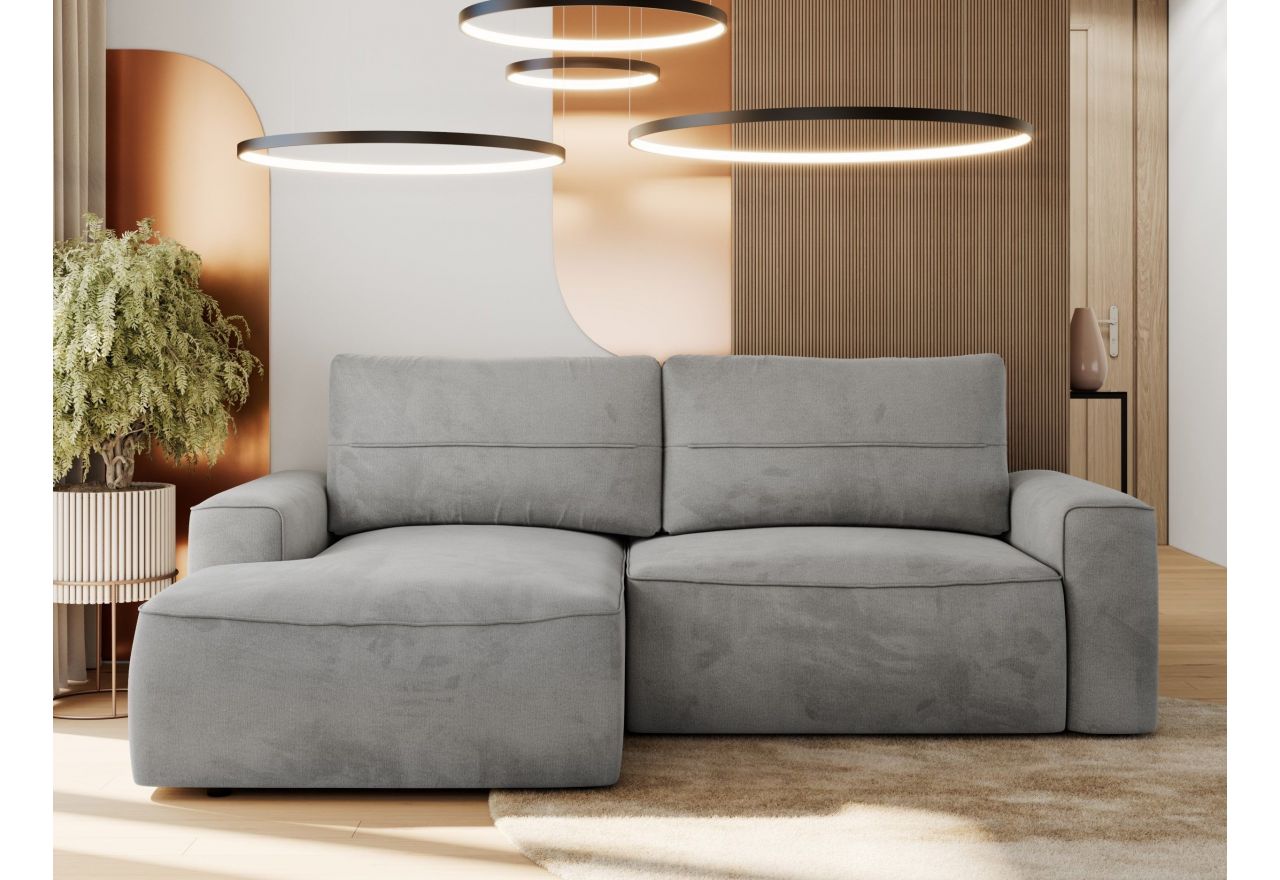 Narożnik BELLUNO L - strona lewa - jasnoszary, welwet