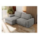 Narożnik BELLUNO L - strona lewa - jasnoszary, welwet