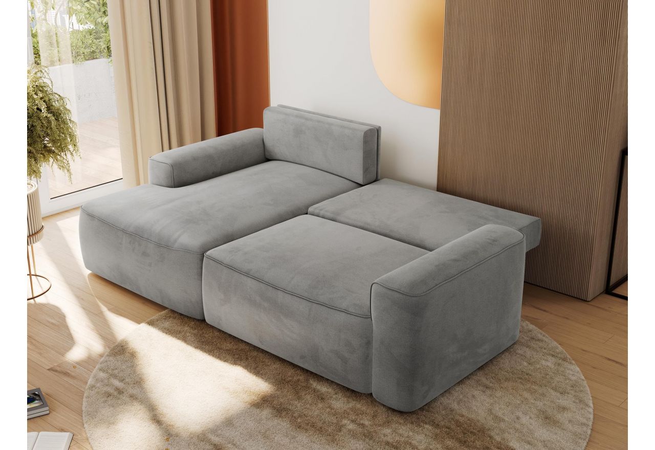 Narożnik BELLUNO L - strona lewa - jasnoszary, welwet