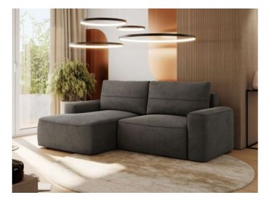 Narożnik BELLUNO L - strona lewa - ciemnoszary, welwet