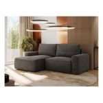 Narożnik BELLUNO L - strona lewa - ciemnoszary, welwet