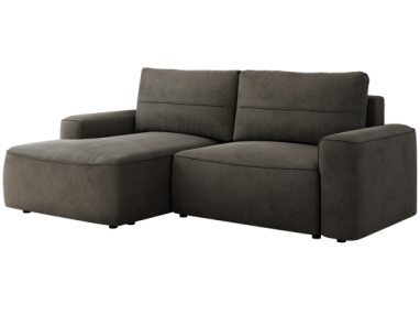 Narożnik BELLUNO L - strona lewa - ciemnoszary, welwet