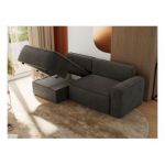 Narożnik BELLUNO L - strona lewa - ciemnoszary, welwet