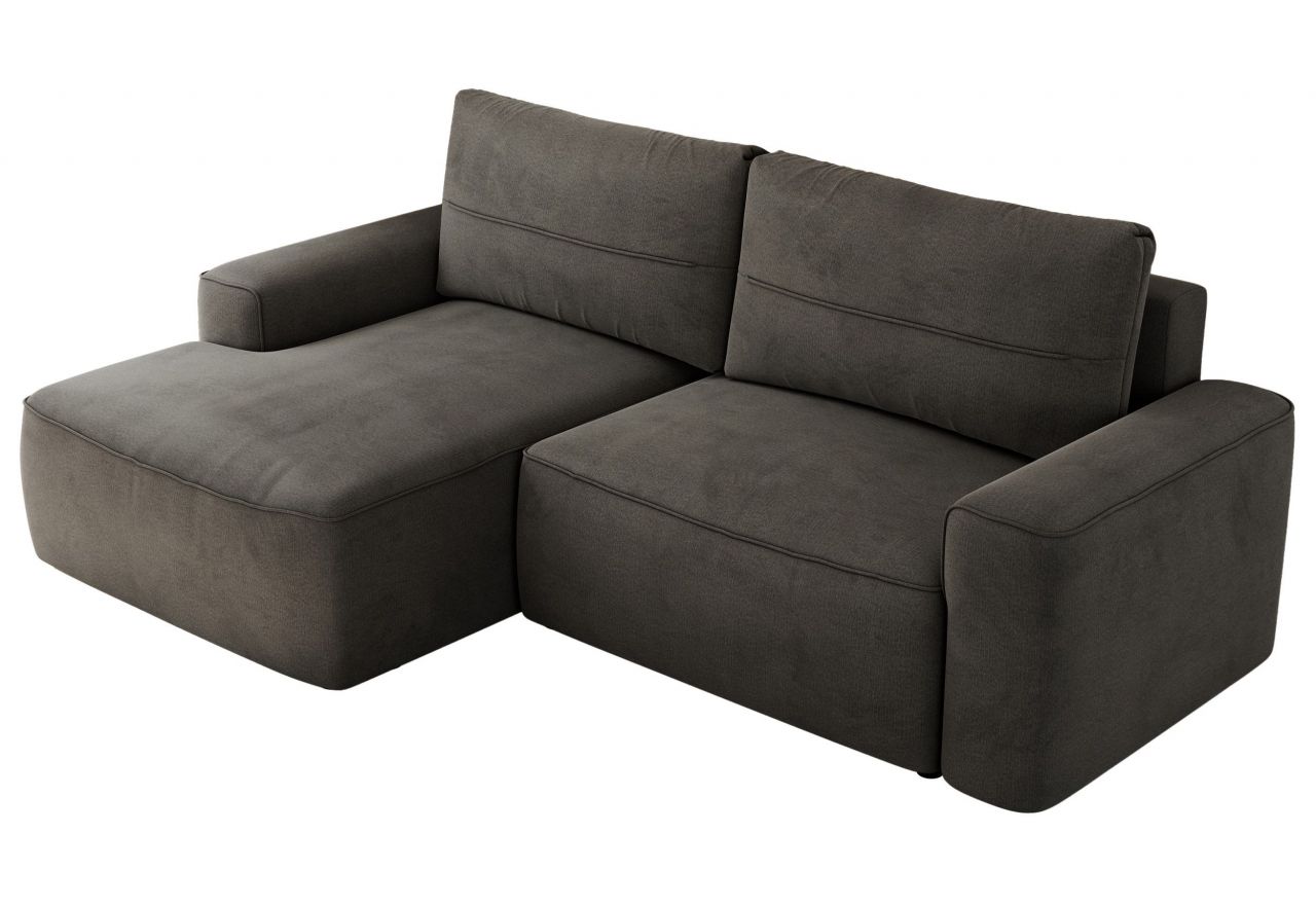 Narożnik BELLUNO L - strona lewa - ciemnoszary, welwet