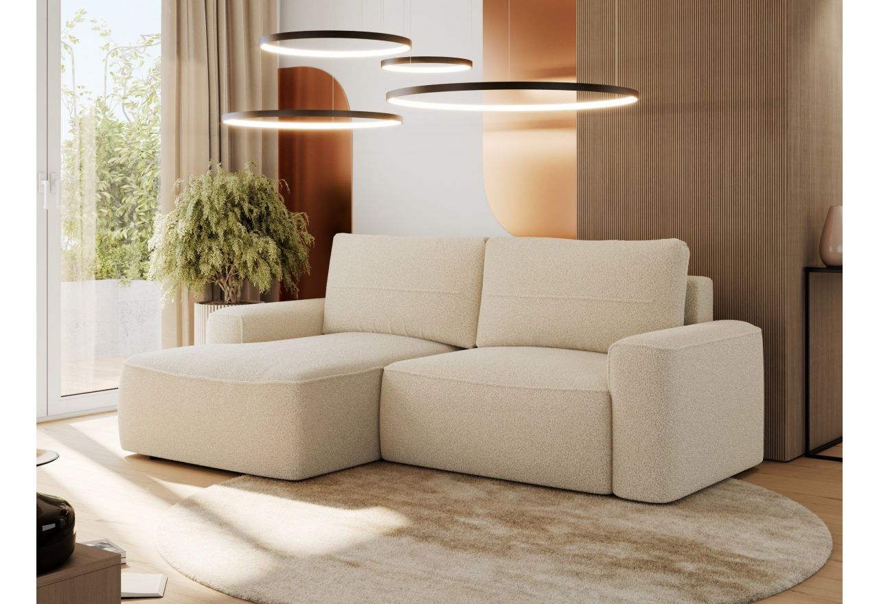 Narożnik BELLUNO L - strona lewa - beżowy, boucle