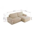 Narożnik BELLUNO L - strona lewa - beżowy, boucle