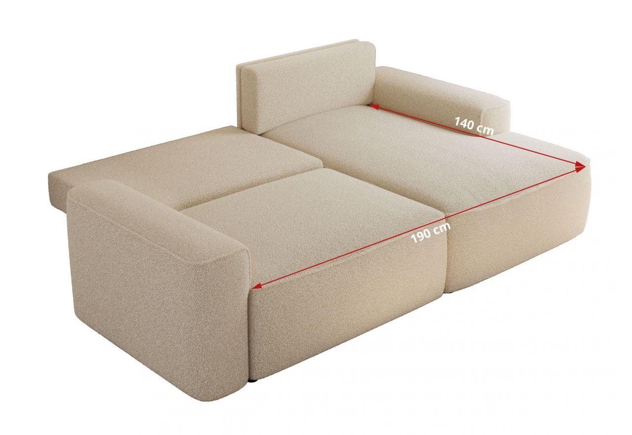 Narożnik BELLUNO L - strona lewa - beżowy, boucle