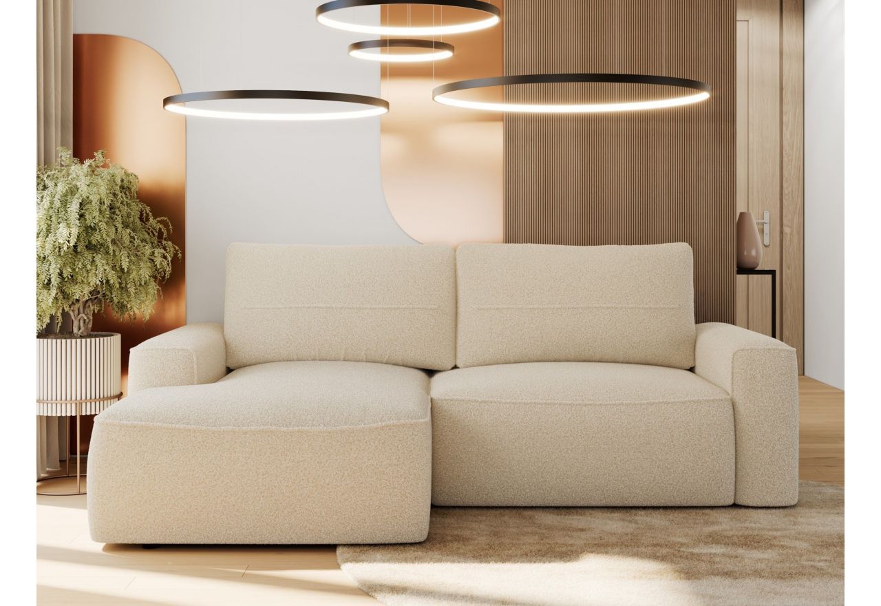 Narożnik BELLUNO L - strona lewa - beżowy, boucle