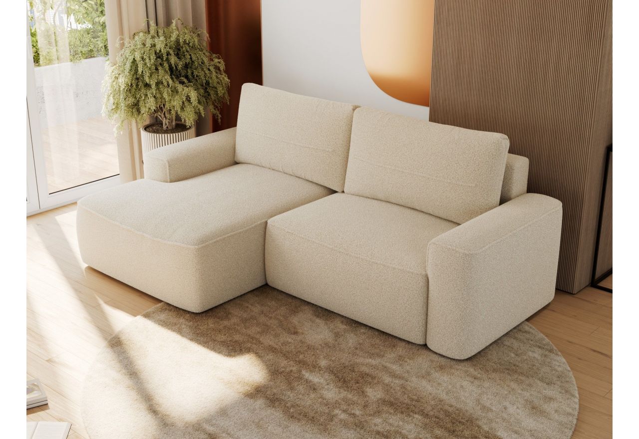 Narożnik BELLUNO L - strona lewa - beżowy, boucle