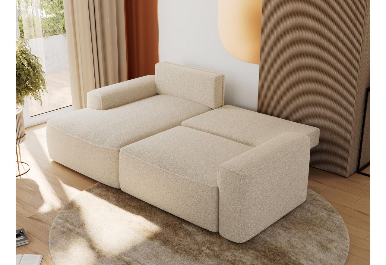 Narożnik BELLUNO L - strona lewa - beżowy, boucle