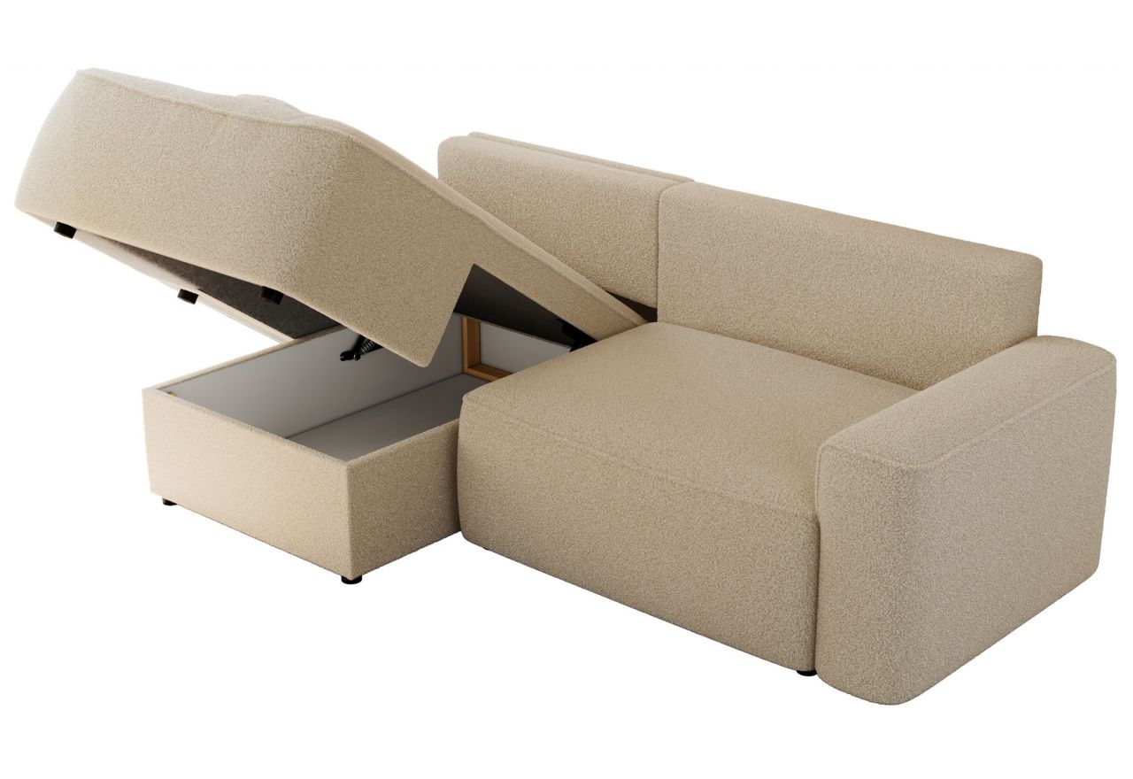 Narożnik BELLUNO L - strona lewa - beżowy, boucle