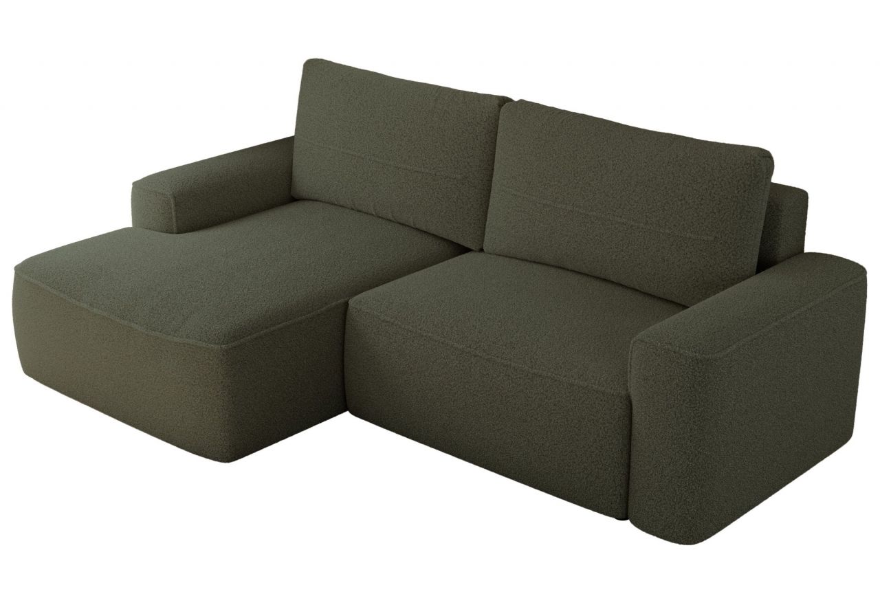 Narożnik BELLUNO L - strona lewa - ciemnozielony, boucle