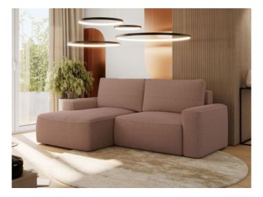 Narożnik BELLUNO L - strona lewa - różowy, boucle