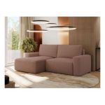 Narożnik BELLUNO L - strona lewa - różowy, boucle