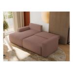 Narożnik BELLUNO L - strona lewa - różowy, boucle